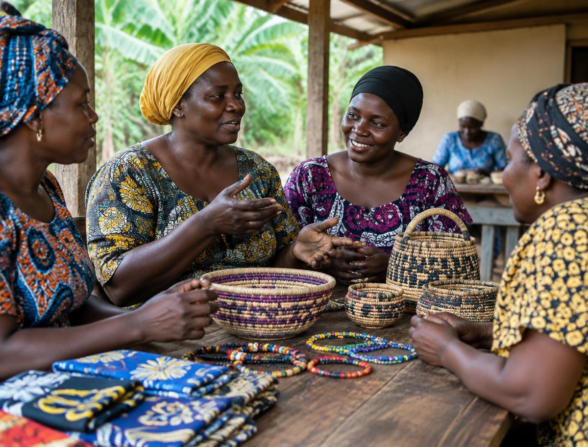 Women participating in a community enterprise programme